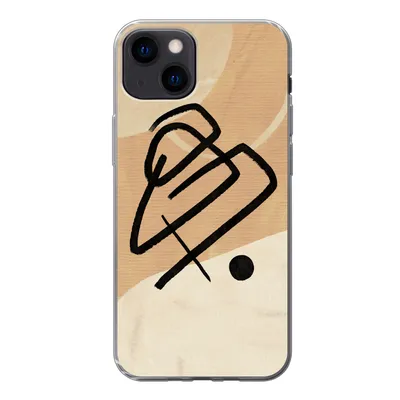 Produktbild von MuchoWow® Handyhülle Schutzhülle Hülle für iPhone 13 Schwarz - Design - Braun Silikon Softcase Handy Hülle - Karteninhaber