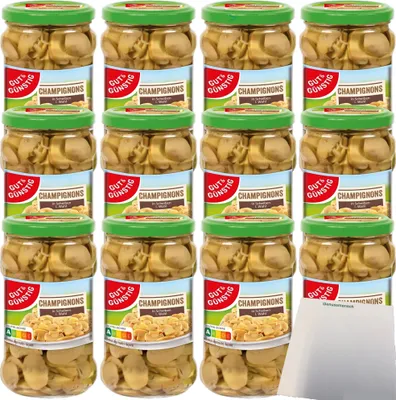 Produktbild von Gut & Günstig Champignons in Scheiben 1 Wahl VPE (12x280g Glas)  + usy Block