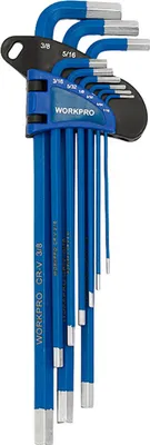 Immagine prodotto di Set di chiavi a Esagono Workpro 1,5, 2, 2,5, 3, 4, 5, 6, 8, 10 mm esagonali 9 pezzi (9 pezzi)