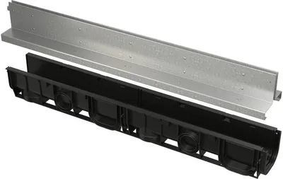 Zdjęcie produktu dla Alcadrain AVZ101-R123, rynna odpływowa, symetryczna, szerokość 100 mm, kratka ocynkowana