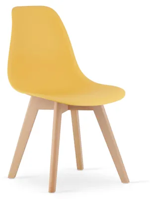 Productafbeelding van Chaise - Leobert - Kito - Mosterdkleur/Natuurlijk hout - 46 X 54,5 X 80 Cm