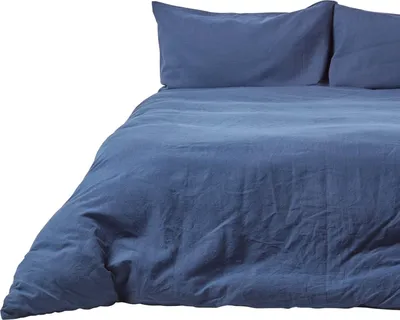 Produktbild von HOMESCAPES Leinen Bettwäsche Set Dunkelblau, 260 x 220 cm