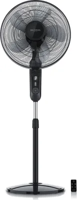 Produktbild von Brandson Standventilator 60W mit Timer, Luftkühler 80 Grad osziellierend, Ventilator höhenverstellbar, Kopf um 35 Grad neigbar, 3 Geschwindigkeiten, GS, Schwarz