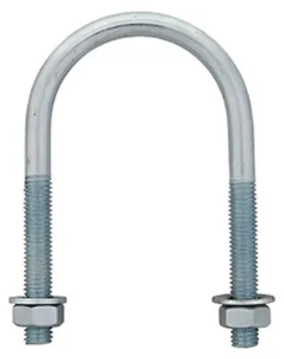 Obrázok produktu pre DROMET Okrúhla svorka M6 s U-obloukom 1 1/2 palca, pozinkovaná, 49/90 mm, s maticami