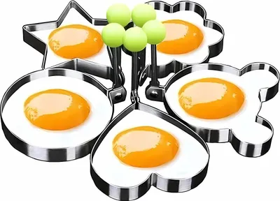 Produktbild von Spiegeleiform Edelstahl Spiegeleier Ring Eier Form Pfannenring Pancakes Gemüse, Ausführung:5er Set