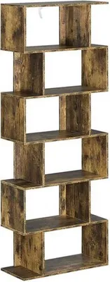 Produktbild von Bolt Edge Bücherregal – 6 Fächer – Braun – Holz Bücherregal – 60×23,5×160cm