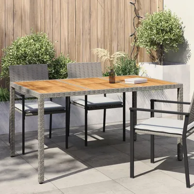 Obrázek produktu pro vidaXL Zahradní stůl, šedý, 150 x 90 x 75 cm, poly-ratan
