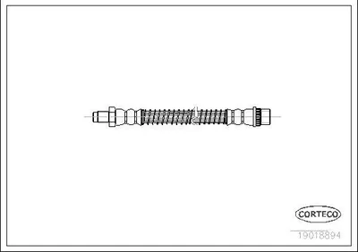 Produktbild von CORTECO 19018894 Bremsschlauch Vorne für CITROËN SAXO (S0, S1) passend für PEUGEOT 106 I (1A, 1C) 106 II Kasten / Schrägheck (1S)
