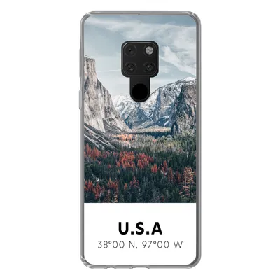 Produktbild von MuchoWow® Handyhülle Schutzhülle Hülle für Huawei P40 Lite Yosemite - Amerika - Wyoming - Wald - Berge Silikon Softcase Handy Hülle - Handy