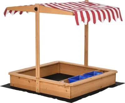 Produktbild von Sandkasten Sandkiste Holz Bodenloses Design Matsch-Bereich Für Kinder 3-7 Jahre Sandkasten Mit Abdeckung Dach Für Garten Terrasse Strand
