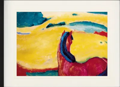 Produktbild von Franz Marc Gerahmtes Bild Mit Edlem Passepartout | Wand-Bilder | Im Bilderrahmen - Pferd In Der Landschaft, 1910 (60 x 80 cm)