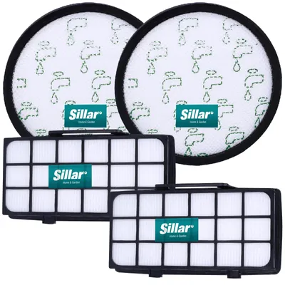Produktbild von Sillar Filterset 2er für Rowenta X-Trem Power RO69xx & Tefal, Ersatz für ZR006001 – Abluftfilter & HEPA-Rundfilter