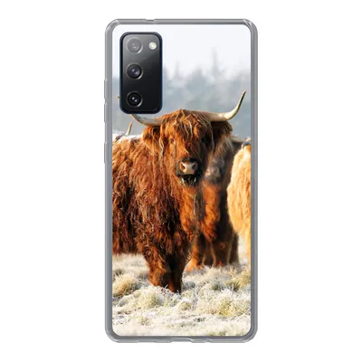 Produktbild von MuchoWow® Handyhülle Schutzhülle Hülle für Samsung Galaxy S20 FE Schottische Highlander - Schnee - Wald Silikon Softcase Handy Hülle - Abdeckung