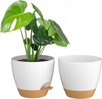Produktbild von Famanu Pflanzenkübel Set - Selbstbewässernd - 2 Stück - Weiß