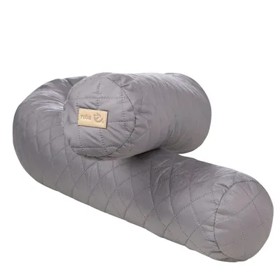 Produktbild von roba Bettschlange „roba style“, Baby-Bettumrandung, anthrazit, Babynest für Babybett, Nestchenschlange, 170 cm