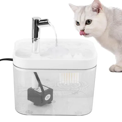 Productafbeelding van Drinkfontein Kat - 1,5 liter - Filter - Stil - Transparant