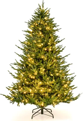 Obrázek produktu pro COSTWAY 210cm umělý vánoční stromek, sklápěcí vánoční stromek s 8 světelnými režimy, 380 LED světel, 1130 konců větví z PE&PVC, zelený vánoční stromek