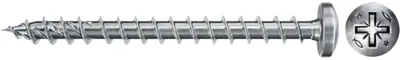 Zdjęcie produktu dla Fischer 670538, Śruba, Metal, Drewno, Ogólna użyteczność, Pełen gwint, Łeb kopułkowy
