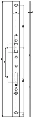 Produktbild von BKS Adapterstulp für Fluchttürschlösser Serie 18, U-Stulp 318x24x6 mm, Edelstahl