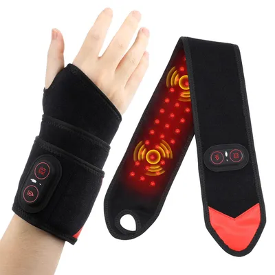 Produktbild von Kabellose Handgelenk-Bandage beheizt – Für Handgelenk, Ellenbogen & Knöchel, 3 Heiz- & Vibrationsmodi, 3000 mAh Akku, 660 nm rotes Licht, 69×8,5 cm