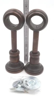 Produktbild von 2 Wandträger für Stilgarnituren Ø 35 mm Holz Nussbaum 17,5 cm