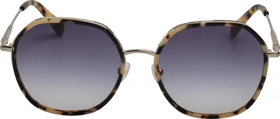 Produktbild von Longchamp Damen-Sonnenbrille aus sechseckigem Metall mit Acetatrahmen LO163S