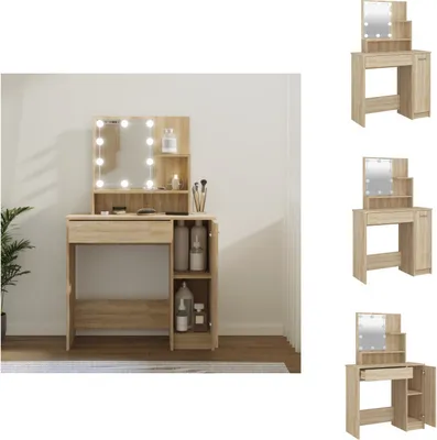Obrázok produktu pre vidaXL Toaletný stolík s LED Sonoma dub 86,5x35x136 cm - Toaletné stolíky