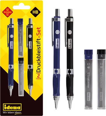 Obrázok produktu pre Súprava mechanických ceruziek, sada 2 ks, s náhradnými nástavcami, HB, 0,5 +0,7 mm