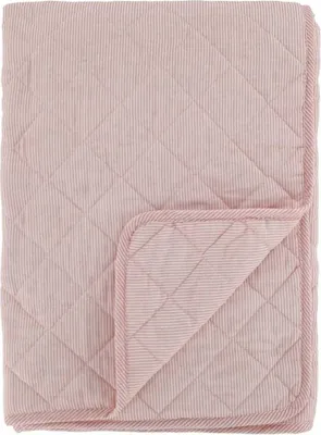 Produktbild von Chic Antique Quilt AIX Rosa Weiß STREIFEN 180x130 cm Baumwolle Tagesdecke