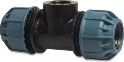 Obrázek produktu pro 90° PP přechodový T-kus 32 mm x 1" x 32 mm svorka