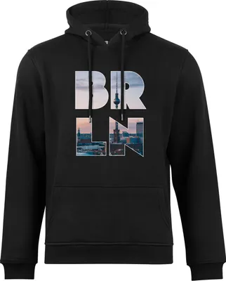 Produktbild von Cotton Prime® Hoodie Skyline Berlin - Weltenbummler Kollektion XXL Schwarz