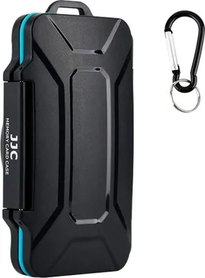 Zdjęcie produktu dla Etui JJC na 12 kart pamięci SD + 12 kart pamięci CFExpress typu A, wodoodporne z karabińczykiem