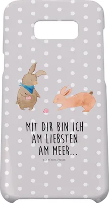 Produktbild von Mr. & Mrs. Panda Samsung Galaxy S8 plus Handyhülle  Hasen Muschel - Grau Pastell - Geschenk, Meer, Beste Freundin, Cover, Handy, Hülle, Strand, Muttertag, Muscheln, Case