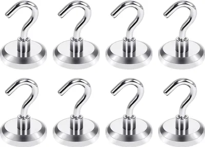 Produktbild von 32 mm Neodym-Magnethaken hält 80 lbs (36 kg), superstarke Magnete mit Haken, Magnethaken für die Küche.