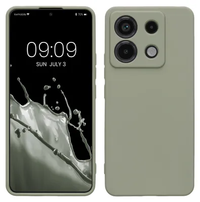 Produktbild von kwmobile Handyhülle für Xiaomi Redmi Note 13 Pro 5G / Poco X6 5G Hülle - TPU Case - Kabelloses Laden - Schutzhülle Cover in Graugrün