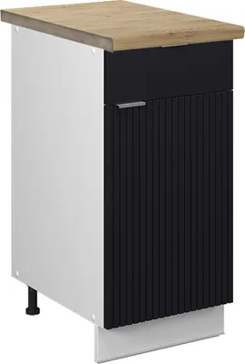 Image de Meuble cuisine Vicco Fame-Line Noir rayé 40cm , PT Chêne, Model 50600