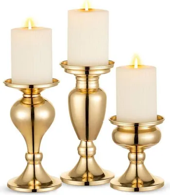 Immagine prodotto di Sziqiqi Set di candelieri in metallo nero decorativo Candele a colonna Lanterna Festa di matrimonio