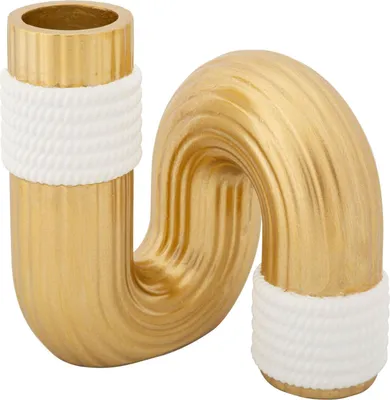 Zdjęcie produktu dla o Ferretti Bann wazon 10,5x10,5x12,7 cm złoty biały