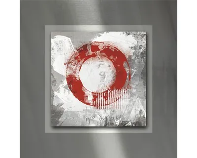 Produktbild von Metallbild Red Circle I 50x50 cm