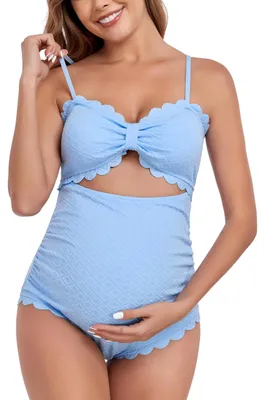Image de Omgoods - Maillot de bain de grossesse une pièce avec découpe dans le dos