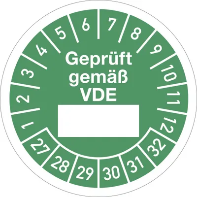 Produktbild von Dreifke® Prüfplakette  gemäß... 2027 - 2032, Folie, Ø 30 mm, 10 Stück/...