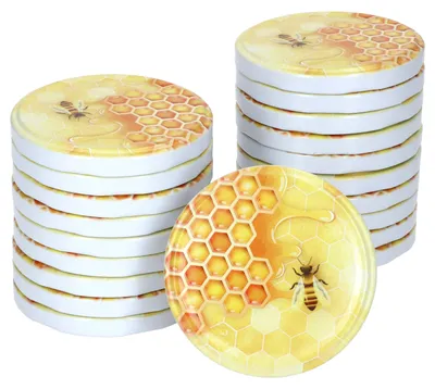 Produktbild von 20er Set Deckel-Set TO82 Honig Deckel für Marmeladengläser Ersatzdeckel
