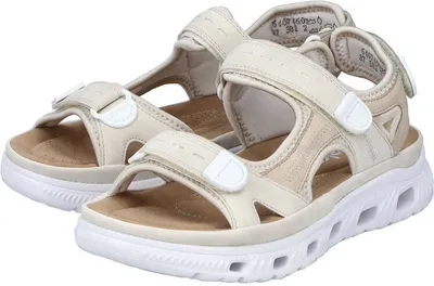 Produktbild von Rieker Damen-Sandalette Perl-Creme-Beige-Weiß, Farbe:beige/schlamm, EU Größe:39