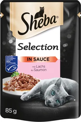 Produktbild von Sheba Selection in Sauce, Senior, jede Rasse, Lachs, 85 g