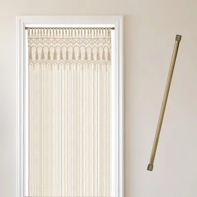 Produktbild von COZYOR Makramee-Vorhang, Boho Vorhang Türvorhang Fenstervorhang 132x200cm, wahlweise mit Stange