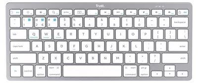 Obrázok produktu pre Trust 24651, 75%, Bezdrôtový, Bluetooth, Nožnicový spínač, QWERTY, Strieborná