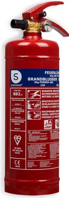 Produktbild von Smartwares 10.014.68 2kg Feuerlöscher BB2.4, Pulver (trockene Chemikalie), A, B, C, 13A, 70B, C, Speicherdruck (kontinuierlich) Feuerlöscher, Handgeführt, 2 kg