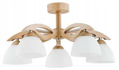 Obrázek produktu pro Závěsné svítidlo ARROW, bílé s chromovými prvky, 5xE27x15W, kov, rozměry: 22x65x65 cm, IP20, Alfa