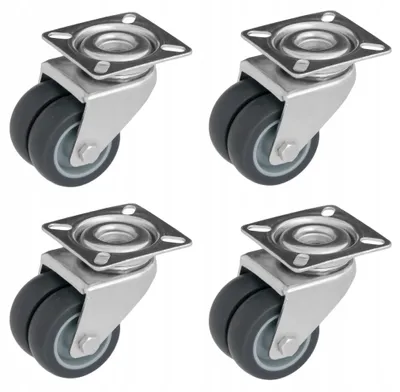 Produktbild von Rader Möbelrollen Set 4x 50mm Doppelrad Lenkrolle