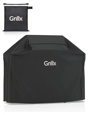 Produktbild von GrillX Barbecue Abdeckhaube - 170 x 61 x 117 cm - Wasserdichte BBQ Schutzhülle mit Kordelzug - BBQ Zubehör